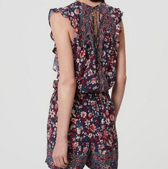 Floral Flutter Sleeve Romper - Picture 2 of 4